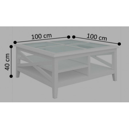 Hampton - LV253-L04 : Bàn Sofa , Bàn Coffee  - Vuông 100cm 
